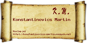 Konstantinovics Martin névjegykártya