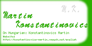 martin konstantinovics business card